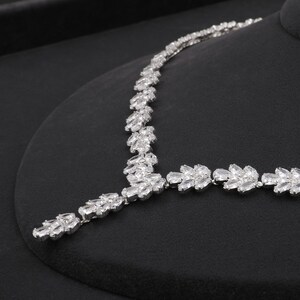 Crystal Necklace Set, Wedding Necklace Set, Bridal Necklace Set, Wedding Jewelry, Evening Jewelry zdjęcie 3