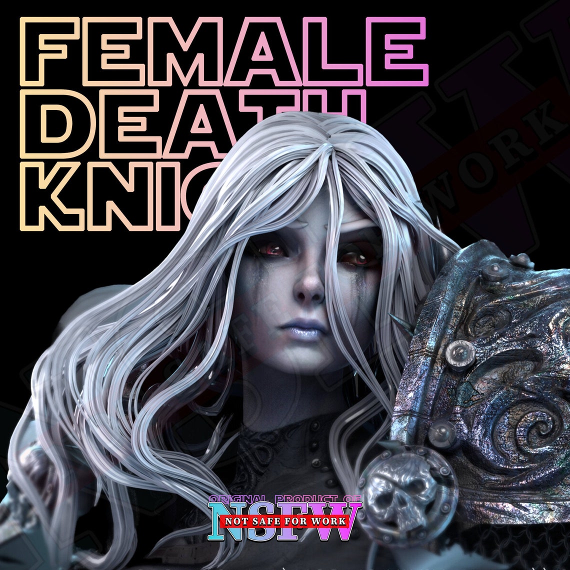 Female Death Knight Figure STL Fr World of Warcraft Worl of Warcraft 3D