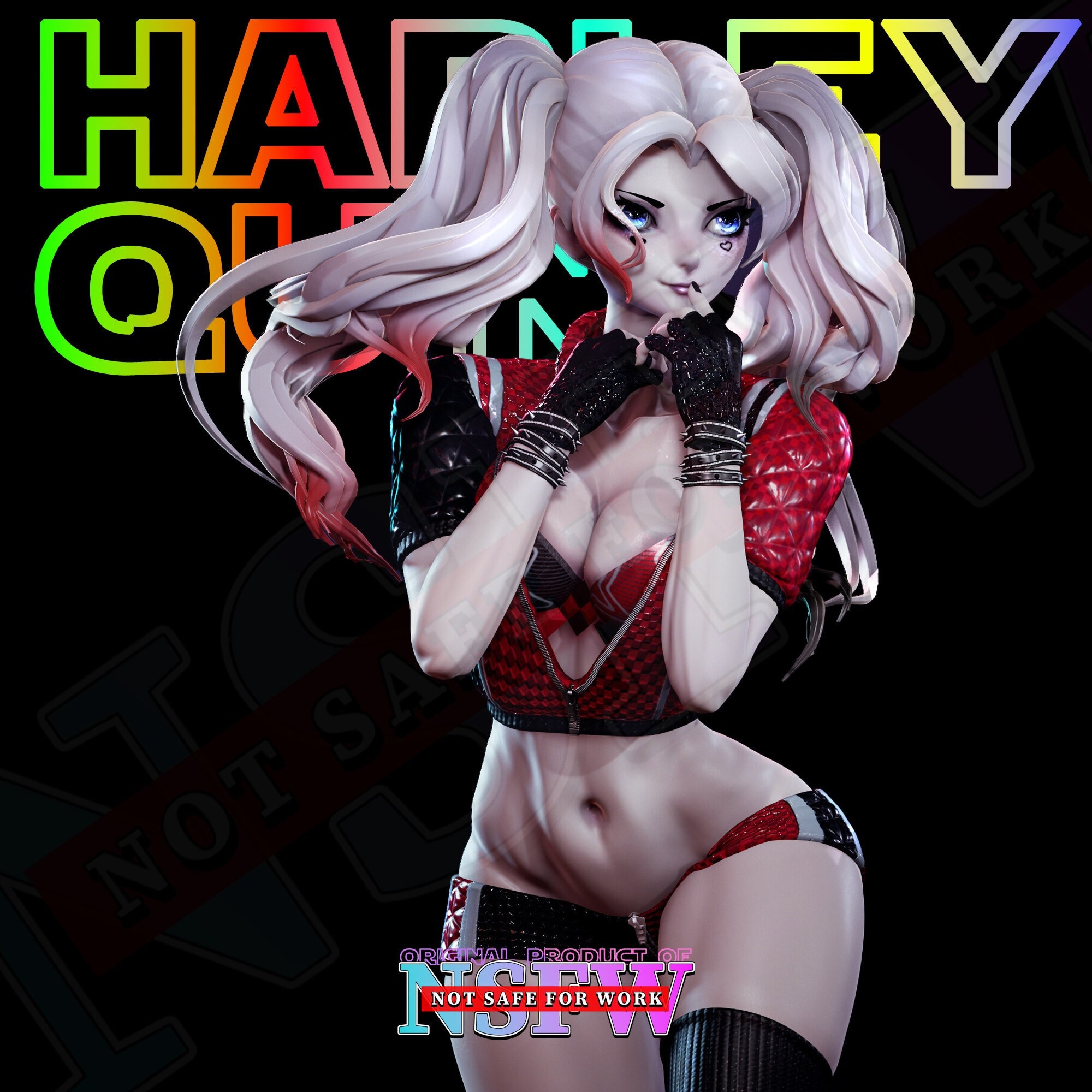 Harley Quinn Anime + Nsfw STL Model for 3D Printing - Harley Quinn Nsfw Figure Model - Anime