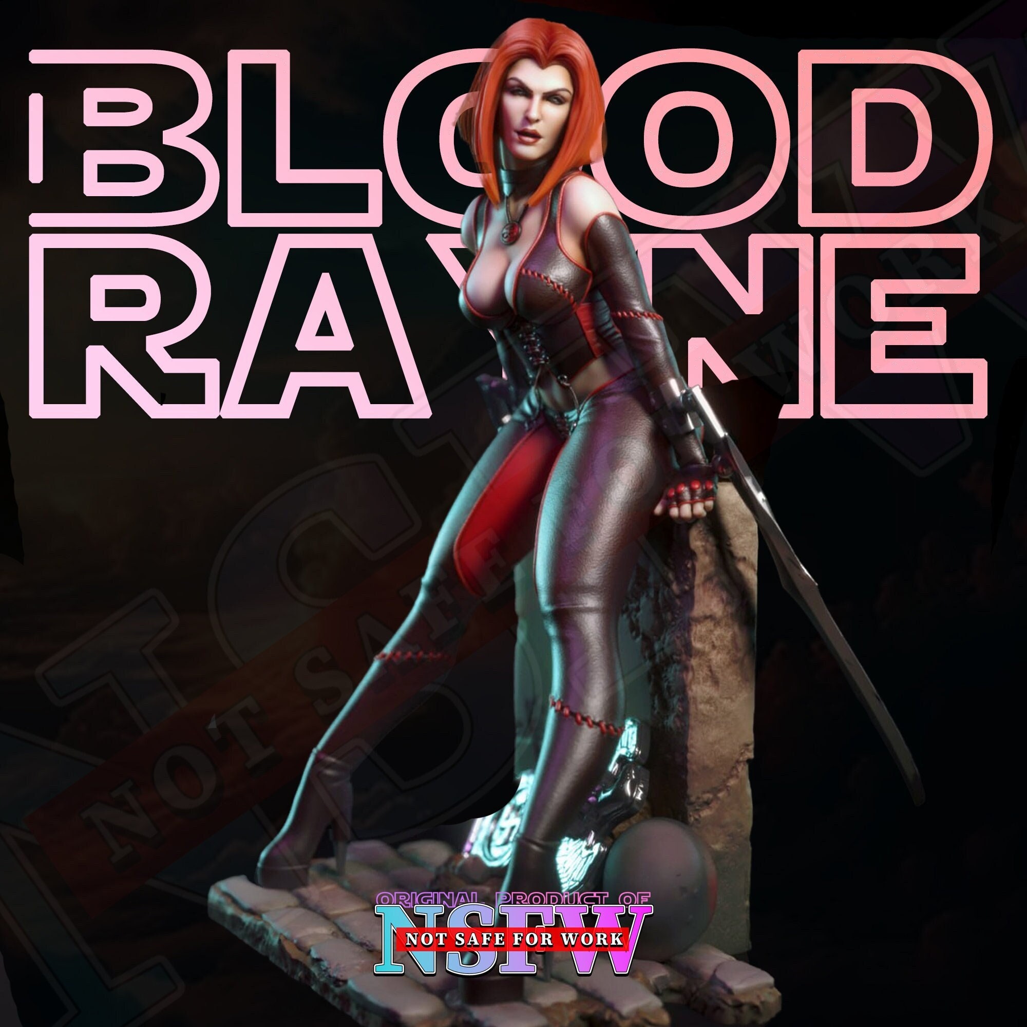 Blood Rayne NSFW Diorama Figure STL Model for 3D Printing Nsfw Stl