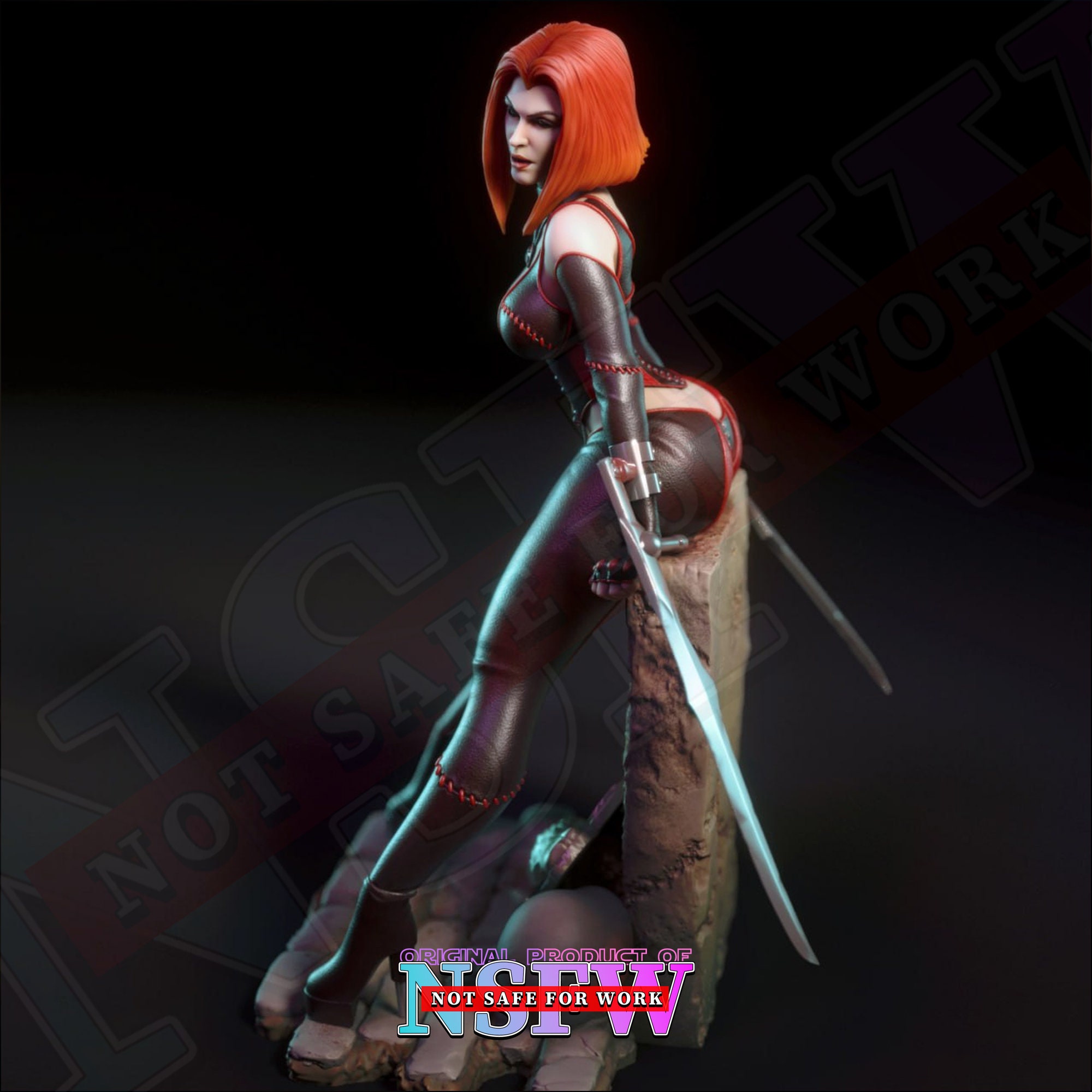 Blood Rayne NSFW Diorama Figure STL Model for 3D Printing Nsfw Stl