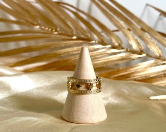 Fashion Adjustable Gold Color Cheap Stainless Steel Ring