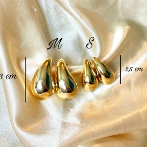 Cheap stainless steel water drop earrings trendy gold color image 2