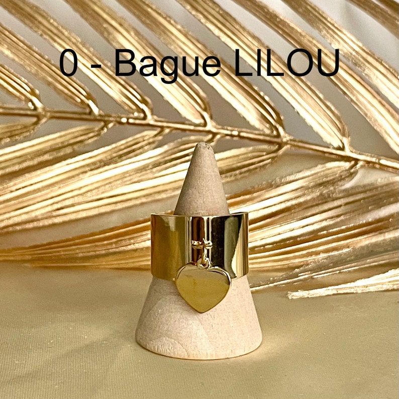 Bagues breloque en acier inoxydable ajustables pas cher tendance à la mode lissse or bague réglable 0 - Bague LILOU