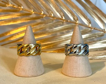 Goedkope RVS ring trendy goud of zilverkleur verstelbaar modieus