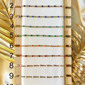 Bracelets ajustables perles pas cher tendance à la mode en acier inoxydable différentes couleurs image 3