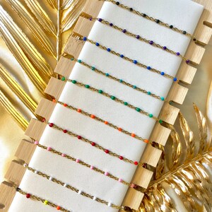 Bracelets ajustables perles pas cher tendance à la mode en acier inoxydable différentes couleurs image 2