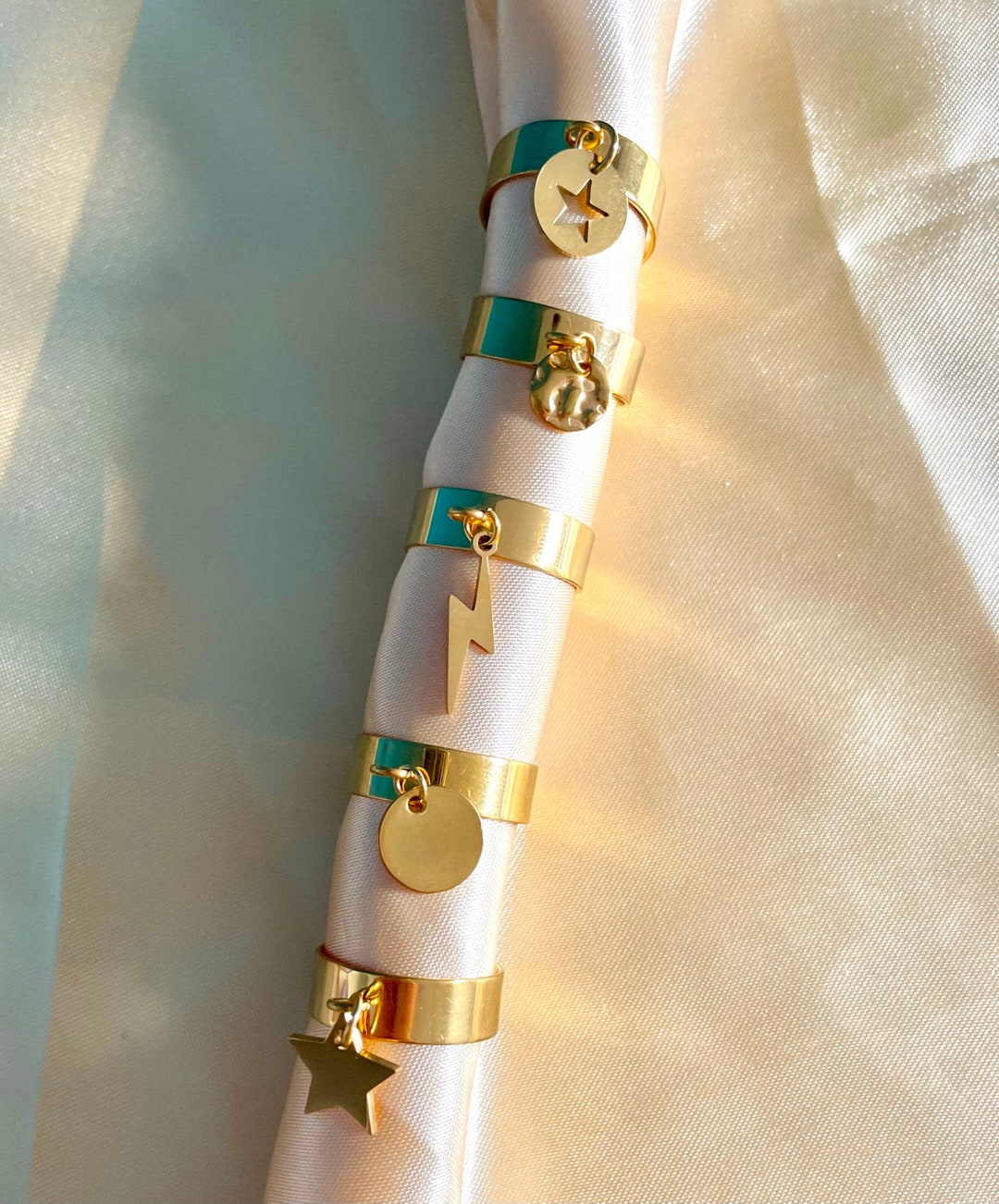 Bagues breloque en acier inoxydable ajustables pas cher tendance à la