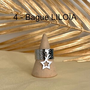 Bagues breloque en acier inoxydable ajustables pas cher tendance à la mode bagues réglables couleur argent 4 - Bague LILOÏA