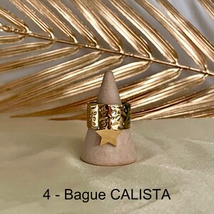 Cheap Trendy Adjustable Stainless Steel Charm Rings Hammered 4 - Bague CALISTA