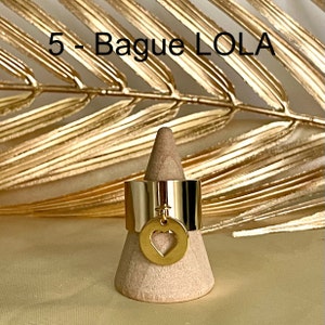 Bagues breloque en acier inoxydable ajustables pas cher tendance à la mode lissse or bague réglable 5 - Bague LOLA