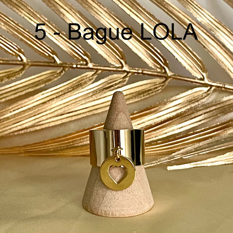 Cheap Adjustable Stainless Steel Charm Rings Trendy Fashionable Smooth Gold Adjustable Ring 5 - Bague LOLA