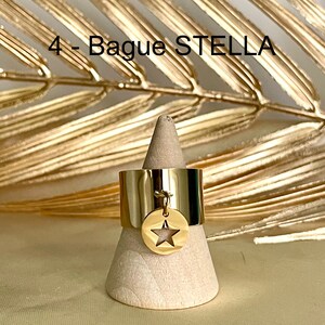 Cheap Adjustable Stainless Steel Charm Rings Trendy Fashionable Smooth Gold Adjustable Ring 4 - Bague STELLA