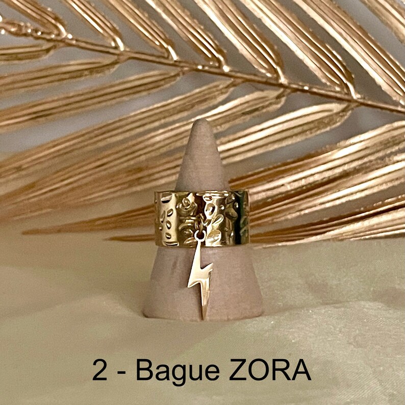 Cheap Trendy Adjustable Stainless Steel Charm Rings Hammered 2 - Bague ZORA