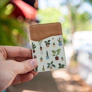 Amante de las plantas de interior: tarjetero para teléfono, tarjetero adhesivo para teléfono, tarjetero, tarjetero adhesivo estilo bohemio