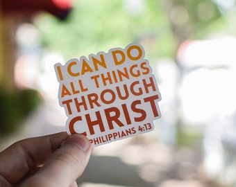 Bible Verse Sticker - Christian Sticker - Water Bottle Sticker - Bible study