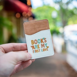 Los libros son mi primer amor: billetera para teléfono, tarjetero, billetera adhesiva para teléfono, billetera para tarjetas, tarjetero adhesivo estilo bohemio