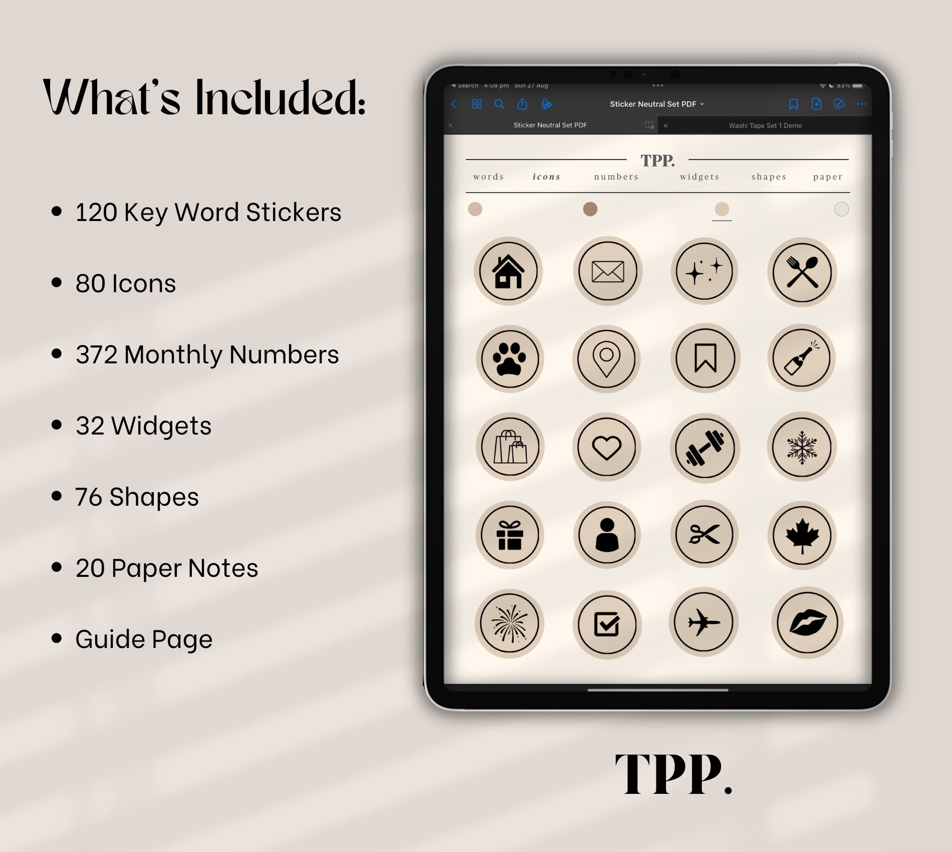 Goodnotes Neutral Sticker Set | 700+ Digital Stickers, iPad Journaling ...