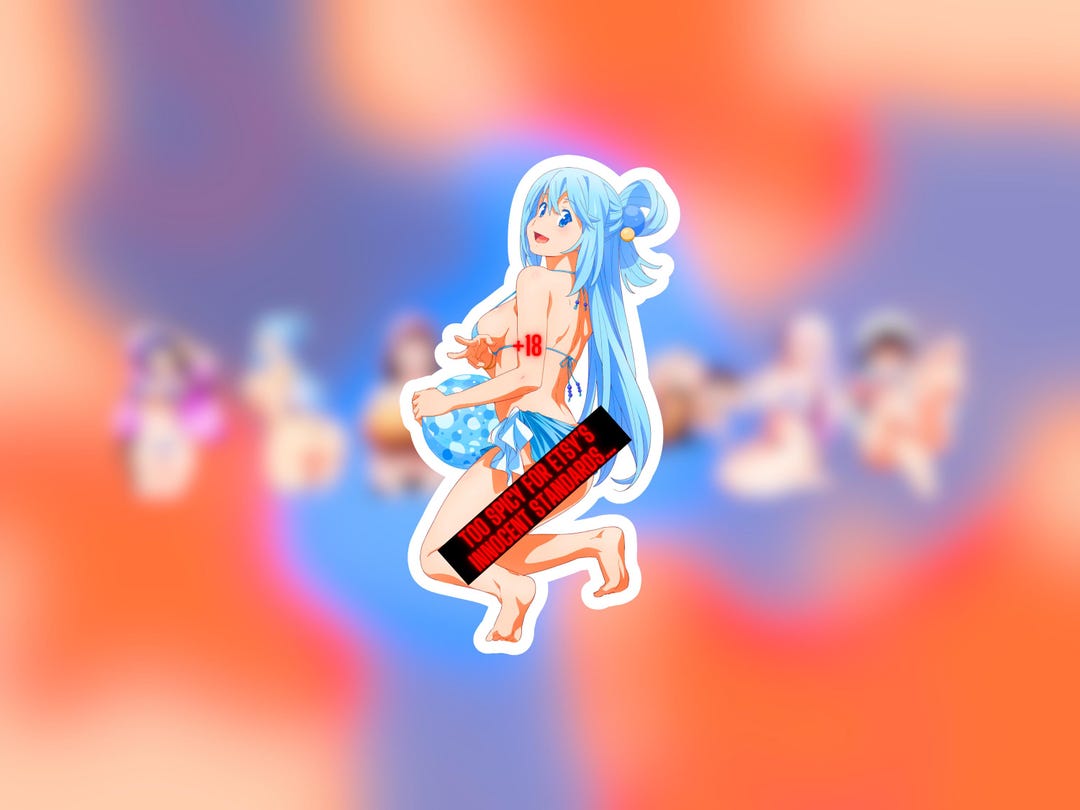 Naughty Anime Girl Stickers Hentai Peeker Decals Lewd NSFW Oppai Waifu ...