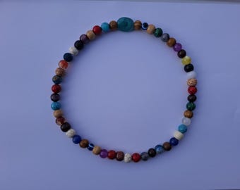 New, Blur, Damon Albarn inspired beaded necklace 44cm