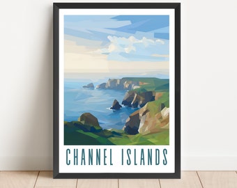 Channel Islands National Park Poster California Travel Wall Art Digital Download Printable Artwork Abstract Coastline Landscape Scenery