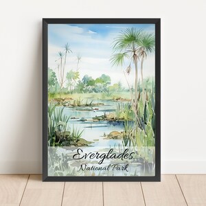 Everglades National Park Watercolor Art Print: Florida Travel Poster (Digital Download)