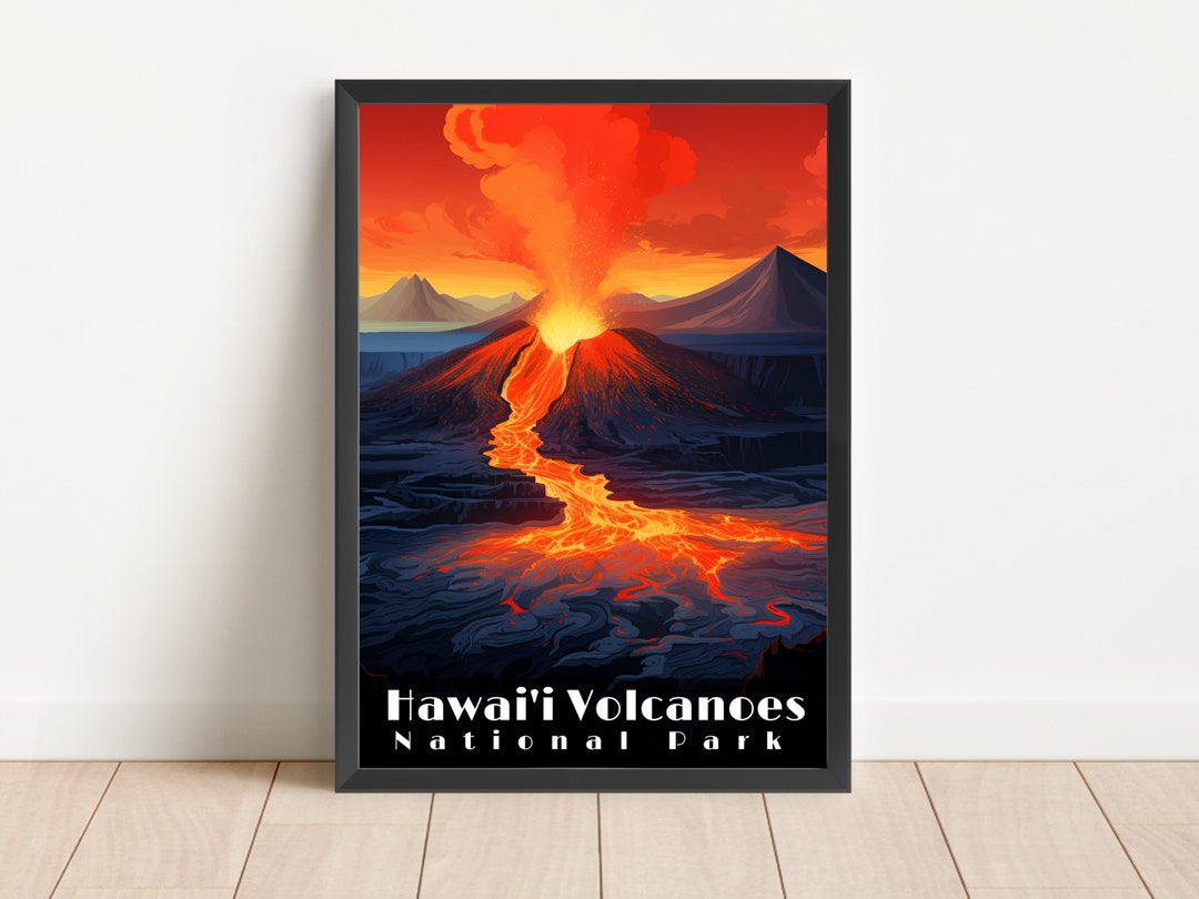 Hawaii Volcanoes National Park Poster Wall Art Travel Poster - Etsy