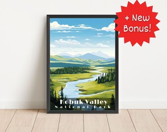 Kobuk Valley National Park poster kunst aan de muur retro reizen poster National Park Kobuk Valley Alaska print woonkamer kunst digitale download