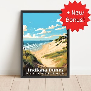 Indiana Dunes National Park Poster Wall Art Travel Poster National Park Indiana Dunes Print Living Room Art Digital Download Poster Print