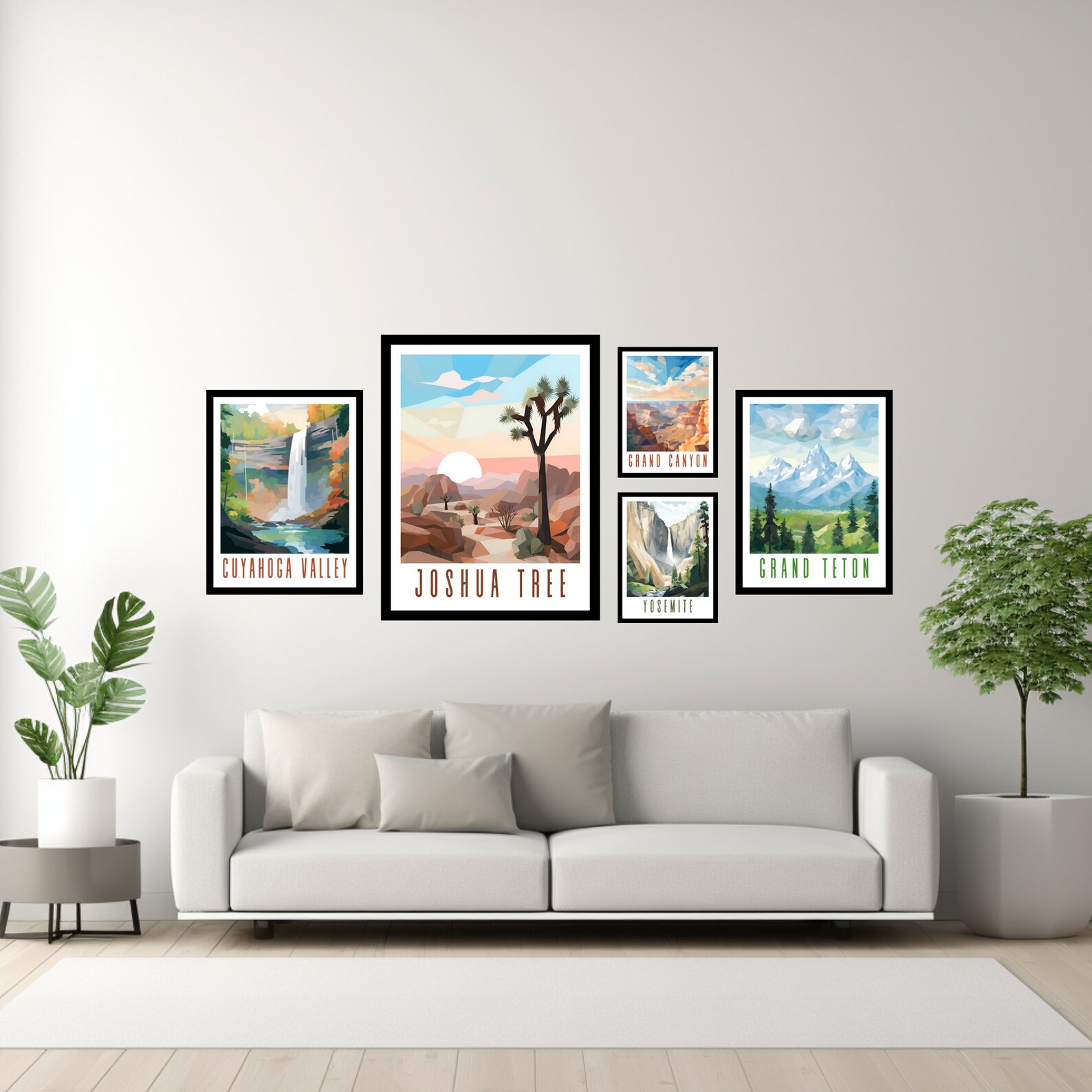 Abstract Joshua Tree Joshua Tree National Park Poster: Abstract Desert Landscape Art ...