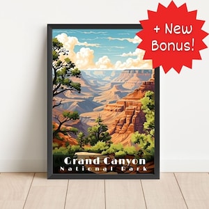 Grand Canyon Nationalpark Poster Wandkunst Reise Poster Nationalpark Grand Canyon Druck Wohnzimmer Kunst Digital Download Arizona Poster
