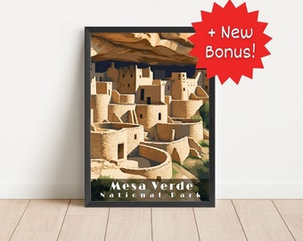 Mesa Verde National Park Poster: Cliff Palace Art Print (Digital Download)