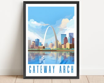 Gateway Arch National Park Poster: St Louis Travel Art (Digital Download)