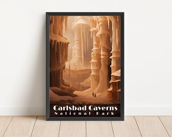 Carlsbad Caverns National Park Poster Wall Art Travel Poster National Park Carlsbad Caverns Print Living Room Art Digital Download Poster
