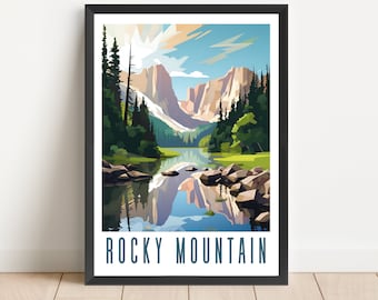 Rocky Mountain National Park Poster: Abstract Colorado Landscape (Digital Download)