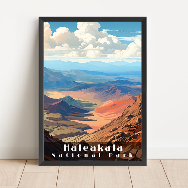 Haleakala National Park Poster Wall Art Travel Poster National Park Haleakala Print Hawaii Living Room Art Digital Download Poster Hawaii