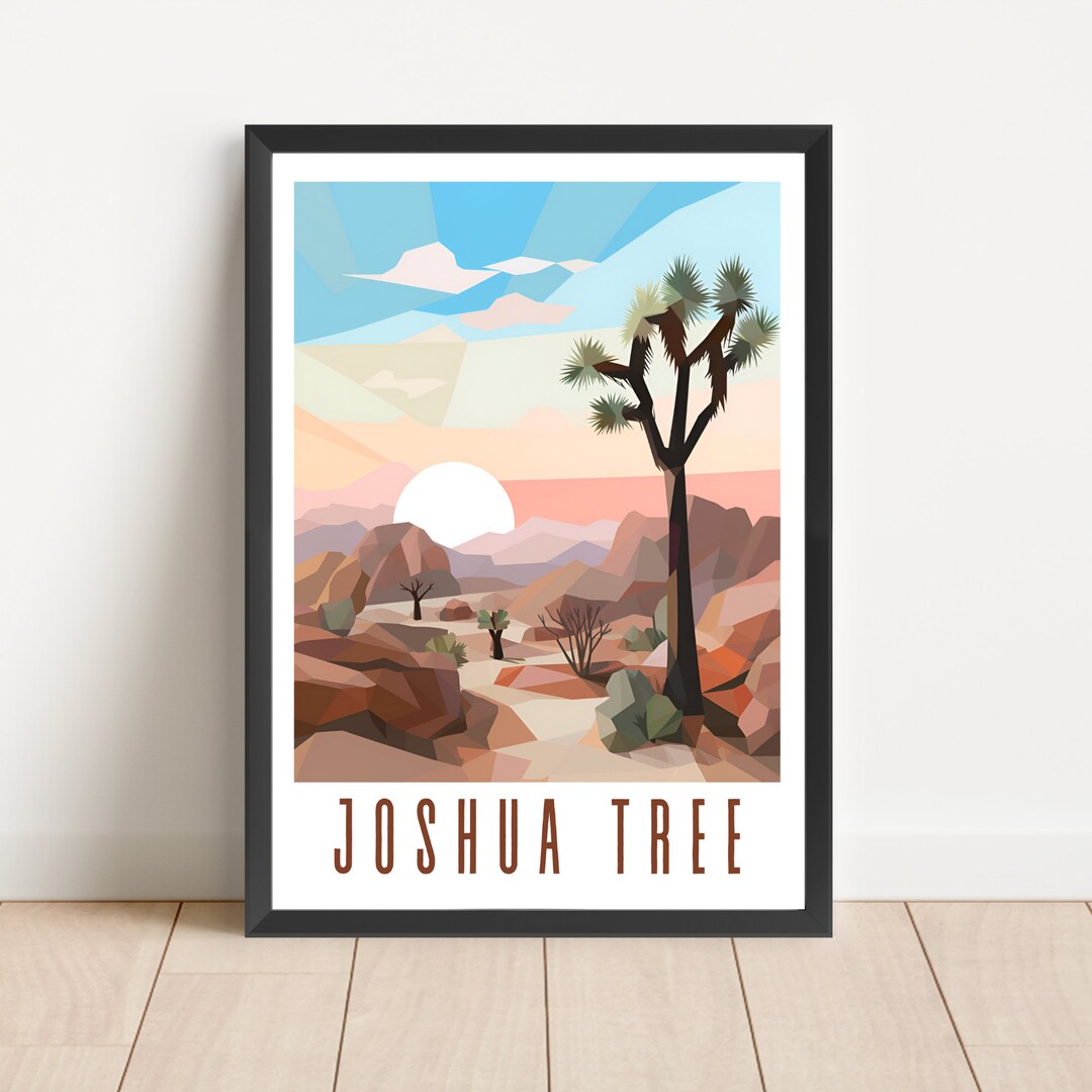 Joshua Tree National Park Poster: Abstract Desert Landscape Art ...