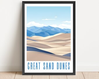 Sanddünen Nationalpark Kunstdruck, Abstrakte Landschaft (Digitaler Download