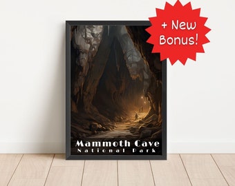 Mammoth Cave National Park Travel Poster, Living Room Art (Digital Download)