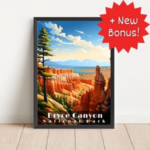 Bryce Canyon National Park Poster Wall Art Travel Poster National Park Bryce Canyon Print Living Room Art Digital Download Poster Utah Print