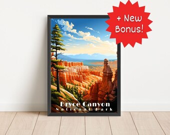 Poster Bryce Canyon National Park: Utah Travel Art Print (digitale download)