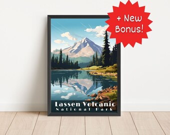 Lassen Volcanic National Park Poster: Wohnzimmer Wand Kunst (Digitaler Download)