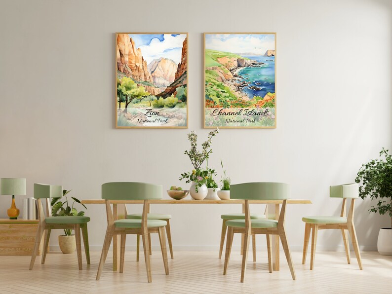 Channel Islands Watercolor Painting National Park Poster Travel Watercolor Channel Islands California Print Living Room Art Digital Download image 5