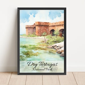 Akwarela z Parku Narodowego Dry Tortugas: Fort Jefferson (pobranie cyfrowe)