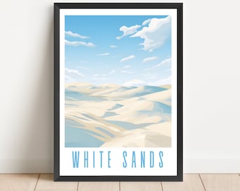 White Sands National Park Poster: Abstract New Mexico Landscape (Digital Download)