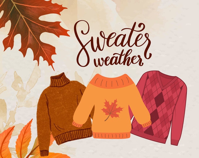 Sweater Weather Bonfire Party Invitation Template (Digital Download)