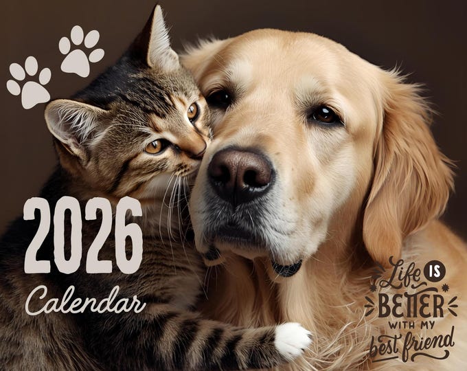 Life is Better With My Best Friend-2026 Wall Calendar Instant Download