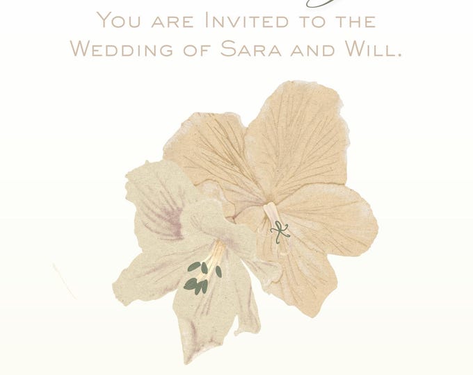 Elegant Wedding Invitation Set, Floral Design (Digital Download)
