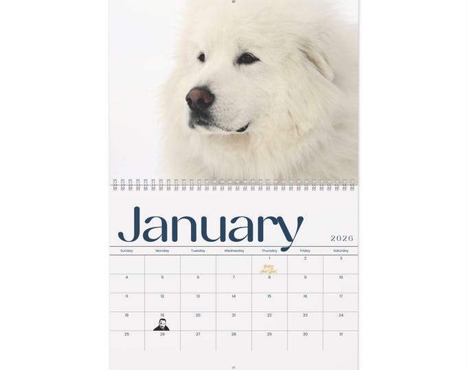 Great Pyrenees Dog Wall Calendar | Monthly Photo Calendar 2026