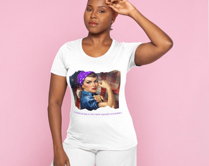 Rosie the Riveter Strength V-Neck Tee | Feminist Icon, Retro American Flag